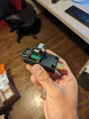 CH341 programmer enclosure with holes for LEDs