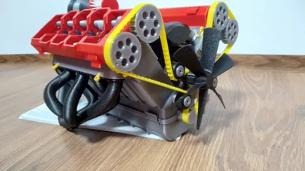 V10 Engine Turbocharged working belt driven Model (printer optimized ...