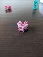 Minecraft-inspired Axolotl Mini Figure Kit Card/ Keychain