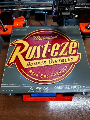 Cars Rust-eze Sign 2 Color by Triple G Workshop | Download free STL ...