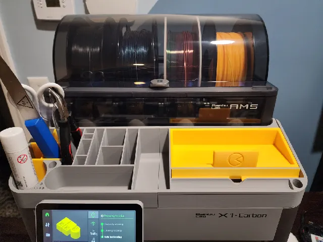 Make of Bambu Lab Top Tool Storage and phone/tablet dock - Optimised ...