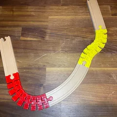 Parametric segmented track compatible with standard wooden train track