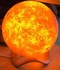 Lithophane Moon Lamp with Wavy Stand