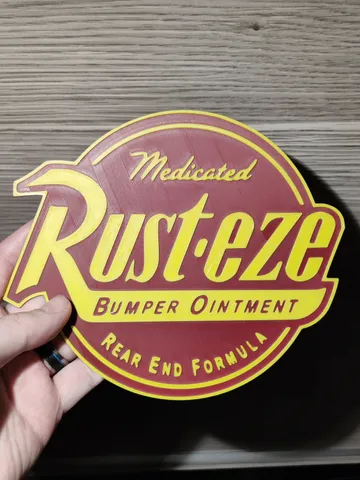 Cars Rust-eze Sign 2 Color by Triple G Workshop | Download free STL ...