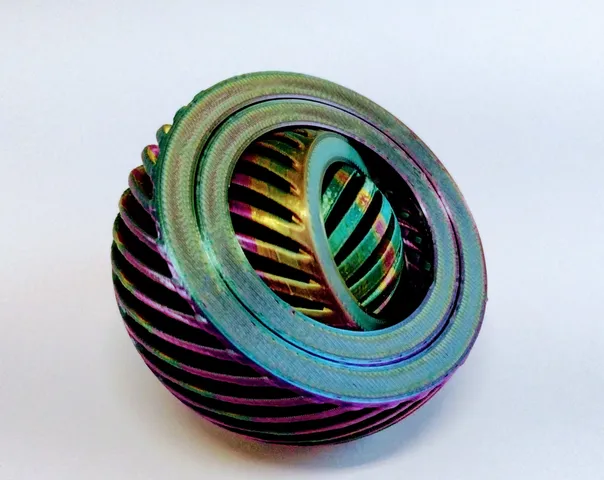 Rotating 4 rings toy Fidget Sphere different patterns by Dynamite ...