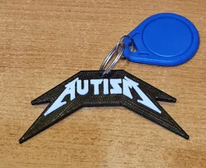Autism Metallica Logo Keychain