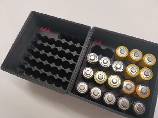 Gridfinity Stackable Battery Storage for Cylindrical & 9V Batteries (AA, AAA, AAAA, C, D, CR2, CR123, MN21/A23 & 9V)