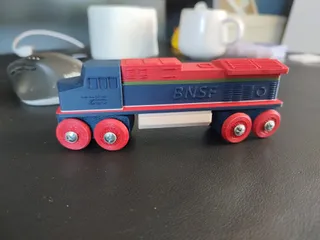 Toy Train BNSF locomotive BRIO / IKEA compatible by SCHWEINERT.COM