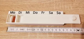 pillbox with a clip in english or german shortcuts for every day