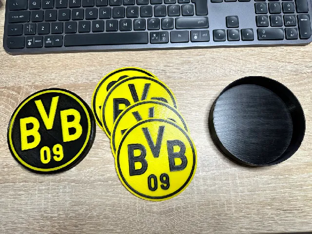 Make of BVB Borussia Dortmund Drink Coaster / Beermat by Michał Leja ...