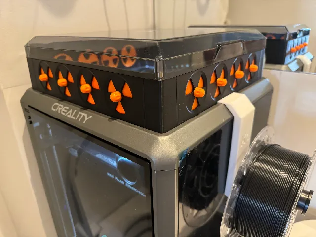 Make of UPDATED 60mm K1/K1C lid riser with geared vents by Murena ...