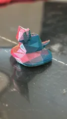 Lowpoly Cute Cat sitting on a rock