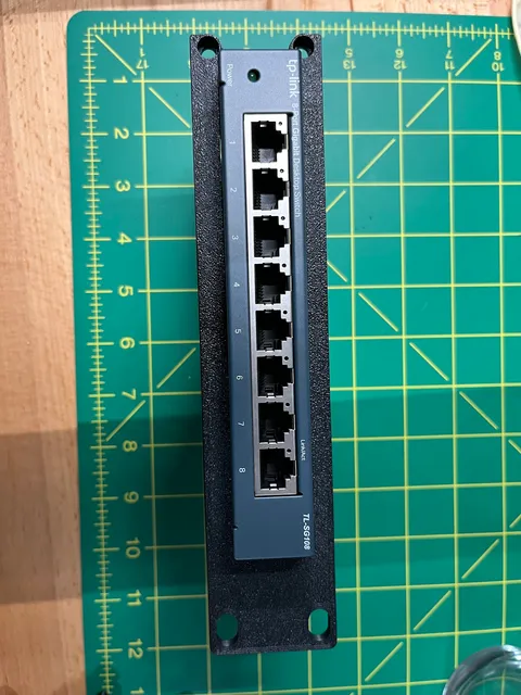 Make of Modular 1U Relay Rack Mount for TP-Link TL-SG108 or Netgear ...