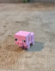 Minecraft-inspired Pig Mini Figure Kit Card/ Keychain