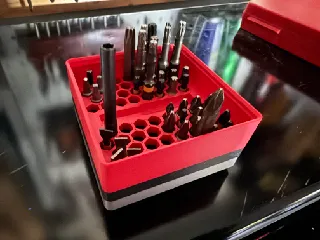Gridfinity 2x2 screwdriver hex bit holder stackable version