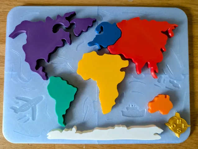 World Map - insert puzzle for kids by ideat0m | Download free STL model ...