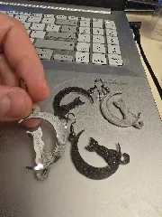 Cat and Moon Earrings