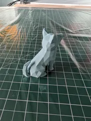 Cute Sitting Low Poly Dog (No Supports)