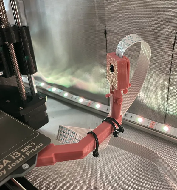 Make of Angled Raspberry Pi Camera Bed Mount (Prusa MK3) by ihavegerms ...