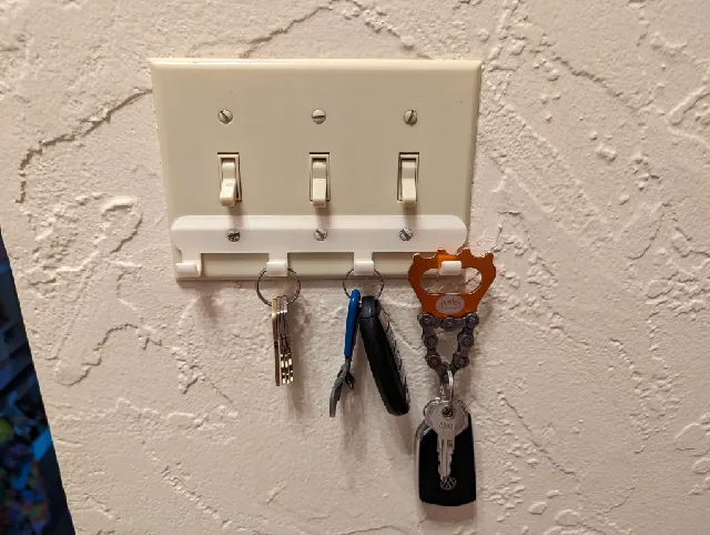Make of Triple light switch key hook by superduce | Download free STL ...