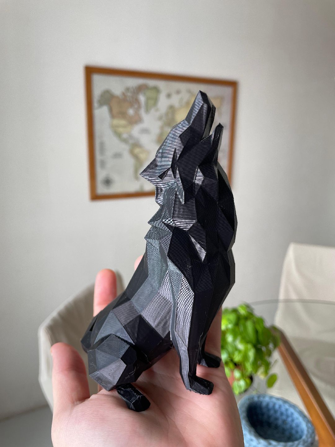 Poli Şekilli Ulayan Kurt Dekoru 14 cm