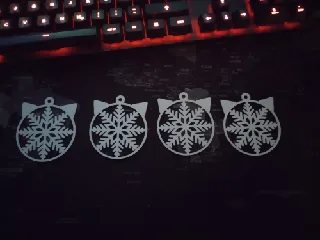 Cat Ear Snowflake Ornament