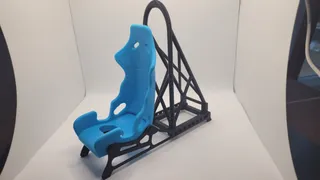 Racing seat phone stand with roll cage