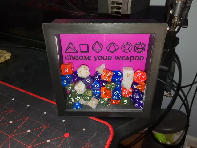 3D Printed DnD Dice Shadow Box by Becker Thorne | Download free STL ...