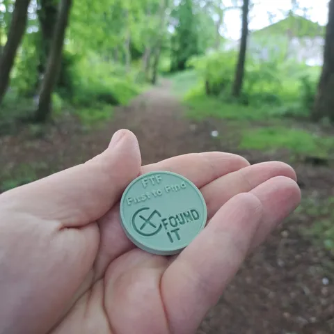 5 X Holzcoin First To Find - FTF Erstfinder Récompense