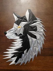Geometric Wolf/fox head wall art (multiparts)
