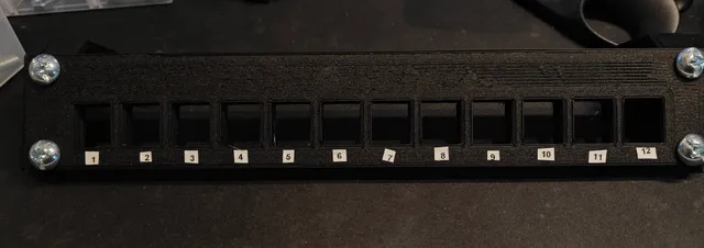 10 inch rack 12 port keystone patch panel by 82amp | Download free STL ...