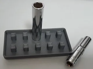 Gridfinity 1x2 small socket holder (1/4 inch square drive)