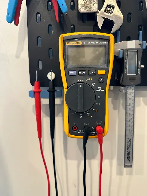 Make of Ikea Skadis Fluke 117 multi-meter and Probe Mount by ...