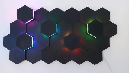 Hexawall - Hexagon wall with led lights by 3DMonkeyNL, Download free STL  model