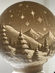 "Snow" Globe Christmas Lithophane