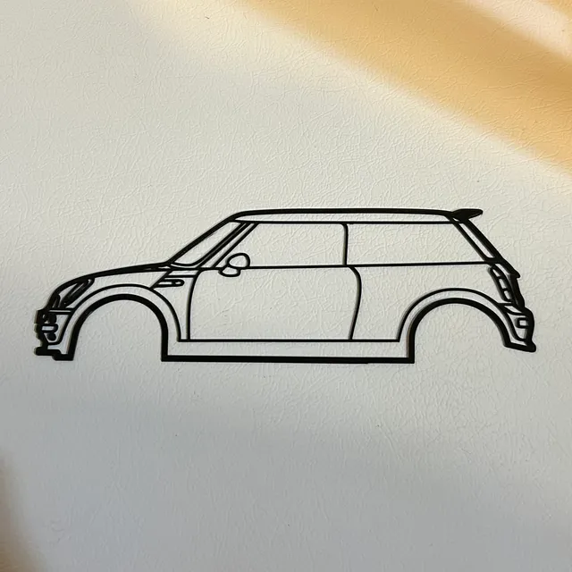 Make of Mini Cooper R50 / R53 One - wall mount art 2d by DigitalArk ...