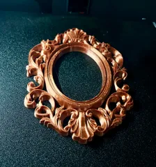 Baroque Shell Oval Frame - 3D STL Model for CNC and 3D Printing