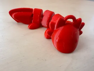 articulated axolotl - Print in Place Keychain