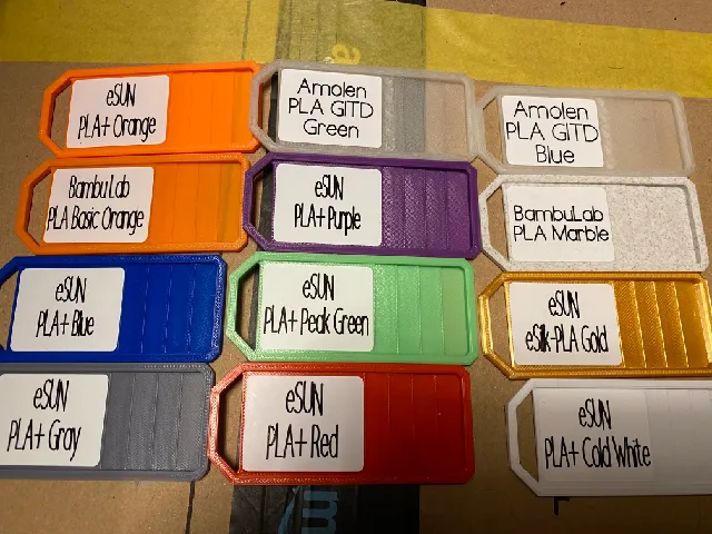 Make of Filament Sample Box | Infill / Color Swatch | Fully Printable ...