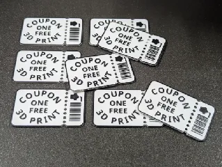 Coupon for Free 3D Print
