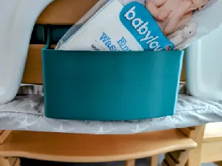 Storage box compatible with a Stokke Tripp Trapp chair