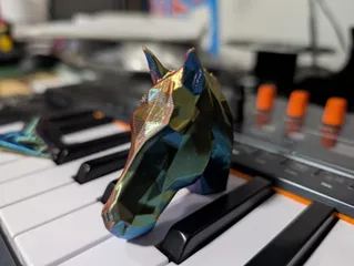 Low poly horse head cloth hook