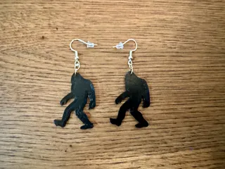 Sasquatch/Bigfoot Keychain and Earrings