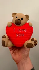 Valentine Teddy with knitted heart