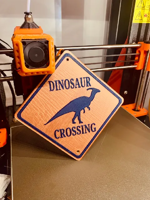 Make of Dinosaur Crossing Sign by Daniel Kasprowicz | Download free STL ...