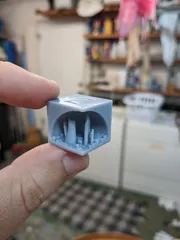 a normal XYZ 20mm calibration cube but with a city on the inside