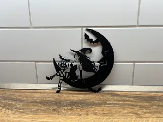 Halloween Decoration Witch On The Moon
