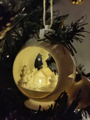 Snowglobe Votive Ornament - Winter Cabin