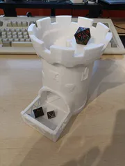 Castle dice tower with moveable gate