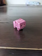 Minecraft-inspired Pig Mini Figure Kit Card/ Keychain